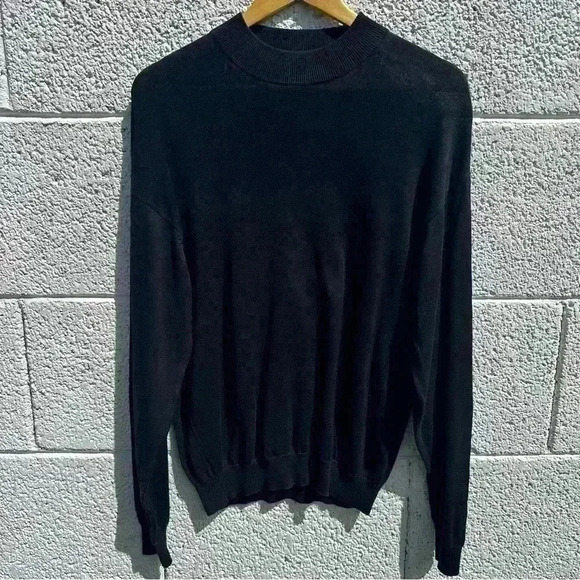 🎆Pronto Uomo Mens Sweater Mock Neck Knitted Cotton Blend Long Sleeve Medium - Picture 1 of 8